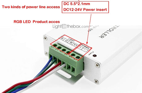 12V/24V 24A RGB LED Strip Controller with IR 44 Key Remote For RGB SMD 5050 3528 - UK LED Lights