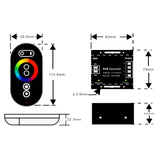 12V/24V RGB LED Strip Controller with Touch RF Remote 18A 3 Channel - UK LED Lights