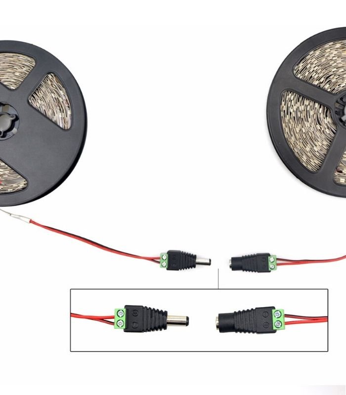 5 Sets 5.5mm x 2.1mm DC Male and Female Jack Connector for LED Strips - UK LED Lights