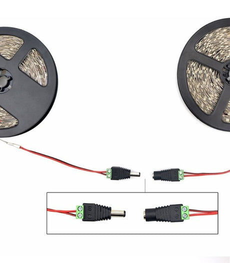 5 Sets of 5.5mm x 2.1mm 12V DC Power Male and Female Jack Connector Plug Adapter Adaptor for LED Strips - UK LED Lights