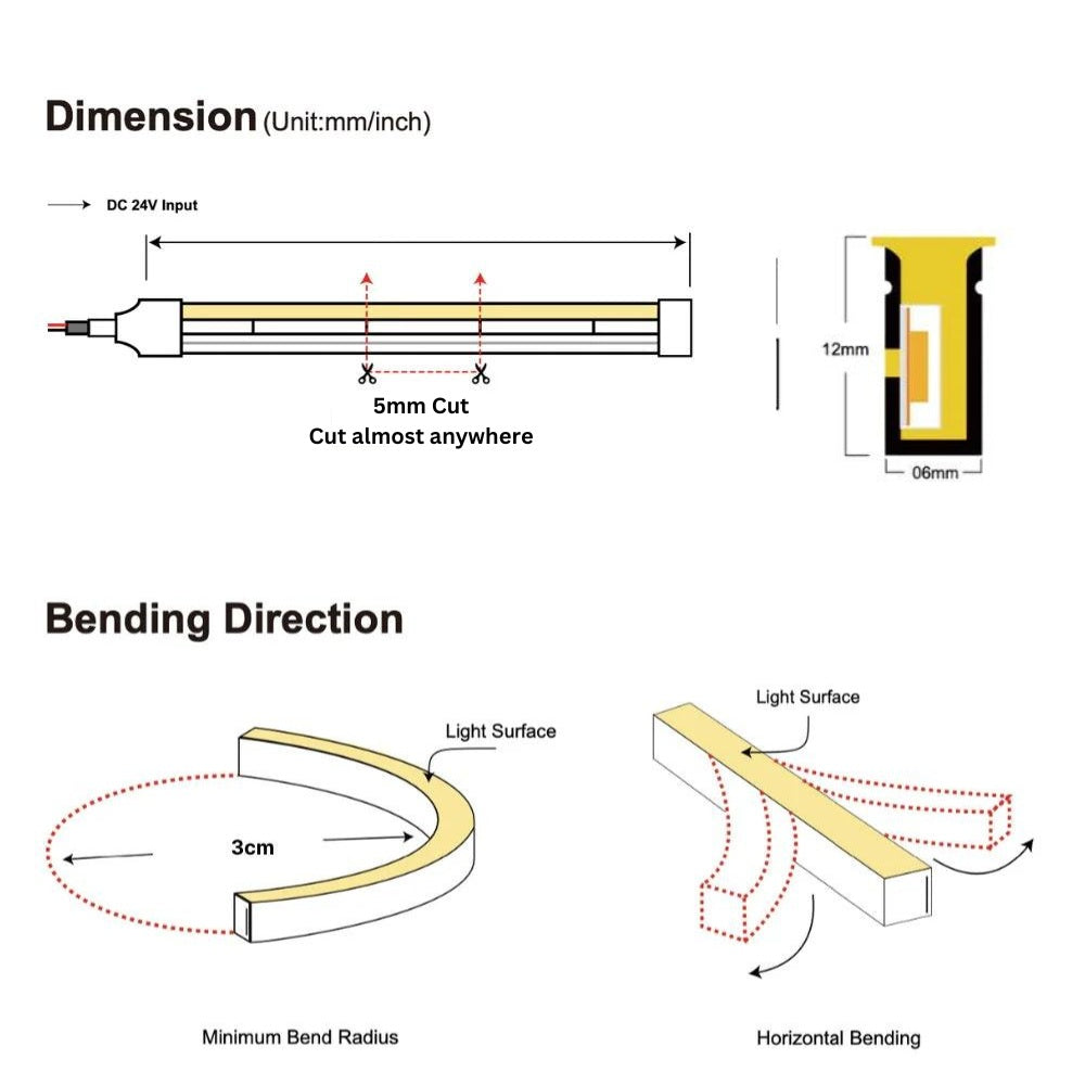 MaxiFlex LED Neon Flex For Decking & Driveway 6x12mm IP67 20M
