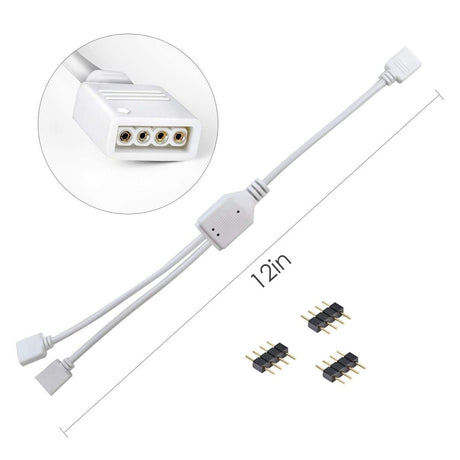 ATOM LED 1 to 2 Ports Female/Male Connection Cable 4 Pin Splitter Cable - UK LED Lights