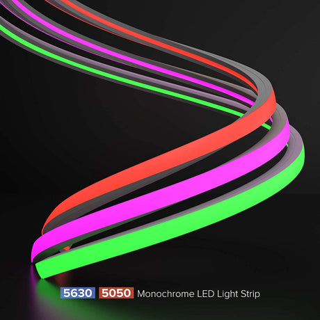 Black Silicone LED Neon Flex Tube Diffuser Body for LED Strip Light 16x16mm - UK LED Lights