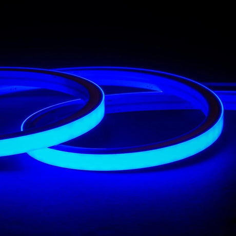 Blue LED Neon Flex 16x16mm 220V 240V Top Bending 120LEDs/m 20cm Cut IP65 Waterproof with UK Plug - UK LED Lights