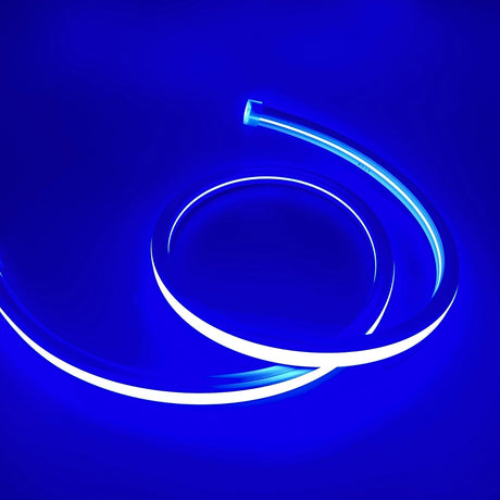 Blue LED Neon Flex 16x16mm 220V 240V Top Bending 120LEDs/m 20cm Cut IP65 Waterproof with UK Plug - UK LED Lights