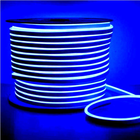 Blue LED Neon Flex 8x16mm 120LEDs/m 220V 240V IP65 Waterproof with UK Plug - UK LED Lights