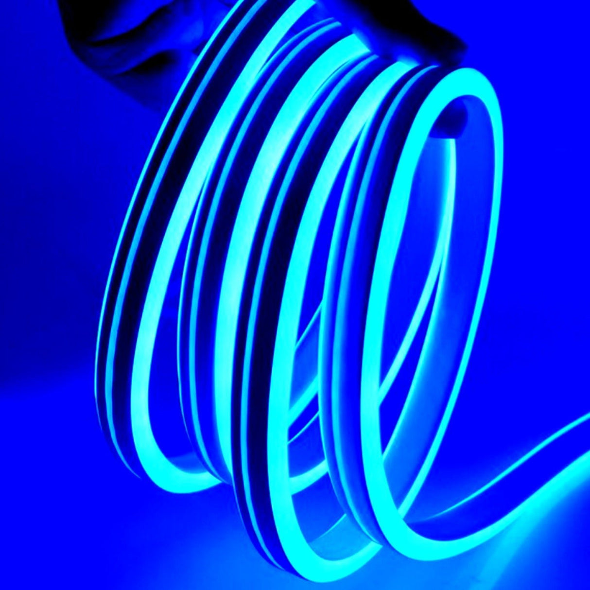 Blue Neon Flex Double Side 220V 240V 120LED/m 8x16mm IP67 Waterproof Full Kit - UK LED Lights