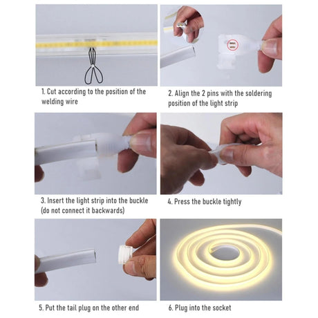 COB LED Strip AC 220 240V 23 - Key RF Remote Control 1500W Dimmer Transformer for Brightness Adjustment - UK LED Lights