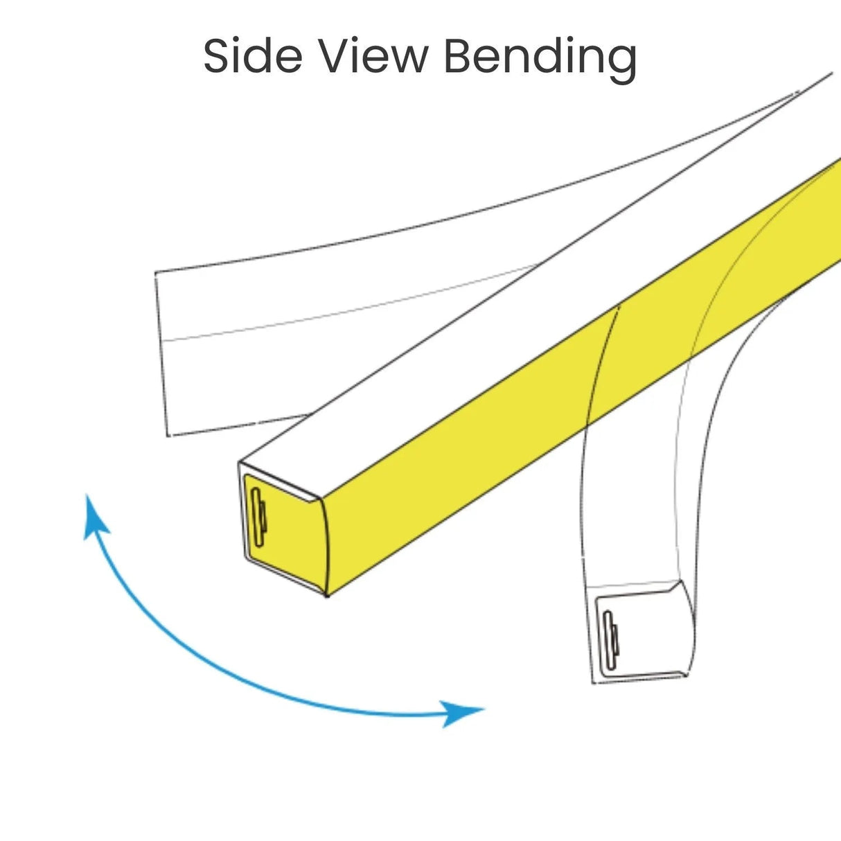 Cool White LED Neon Flex 6000K 16x16mm 220V 240V Top Bending 20cm Cutting IP65 with UK Plug - UK LED Lights