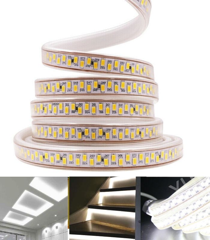 Cool White LED Strip 220V 240V 180LEDs/m SMD5730 IP65 with UK Plug - UK LED Lights