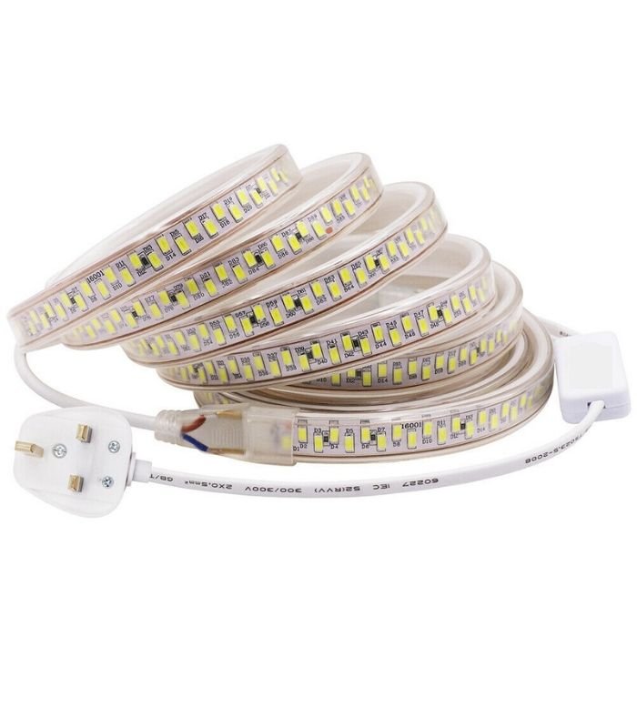 Cool White LED Strip 220V 240V 180LEDs/m SMD5730 IP65 with UK Plug - UK LED Lights