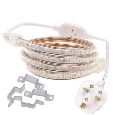 Cool White LED Strip Light 220V 240V 2835 IP65 Waterproof 120LED/m Full Kit - UK LED Lights