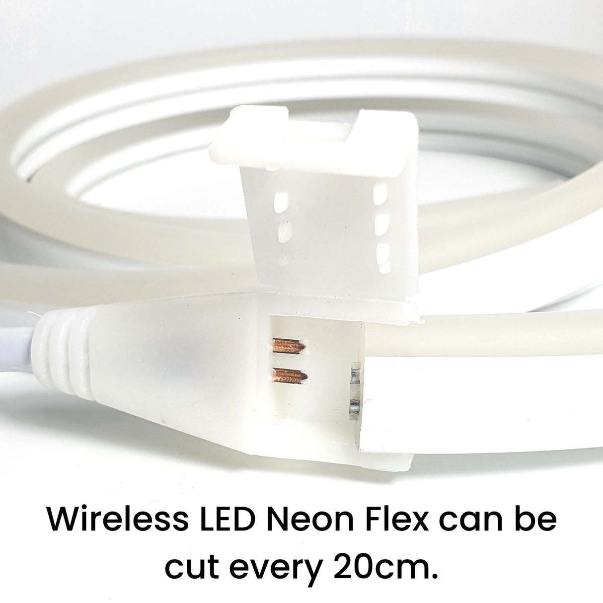 Cool White Neon Flex 220V 240V Wireless 8x16mm 120LEDs/m IP65 Waterproof with UK Plug - UK LED Lights