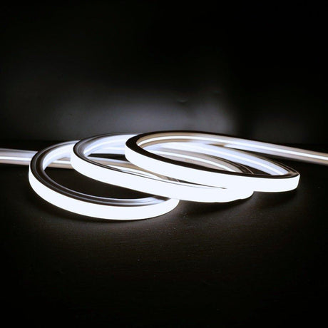 Cool White Neon Flex 6000K 16x16mm 220V 240V Top Bend IP65 10cm Cut with UK Plug - UK LED Lights