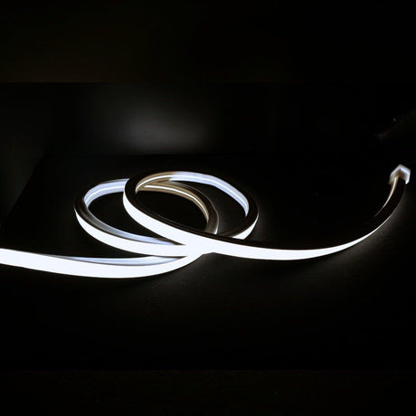 Cool White Neon Flex 6000K 16x16mm 220V 240V Top Bend IP65 10cm Cut with UK Plug - UK LED Lights