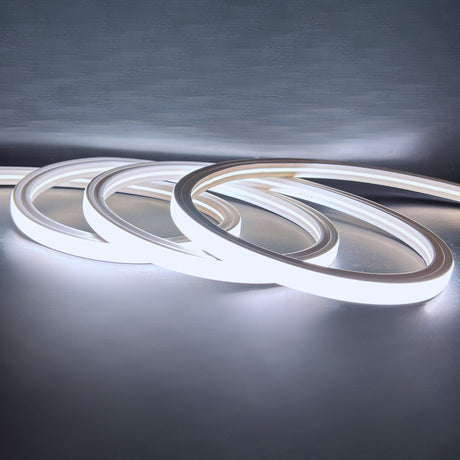 Cool White Neon Flex 6000K 16x16mm 220V 240V Top Bend IP65 10cm Cut with UK Plug - UK LED Lights