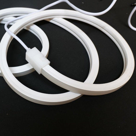 Cool White Neon Flex 6000K 16x16mm 220V 240V Top Bend IP65 10cm Cut with UK Plug - UK LED Lights