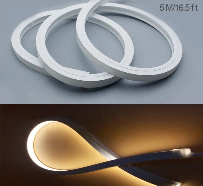 Cool White Neon Flex 6000K 48V 16x16mm Flat Shape Vertical Bending IP65 Waterproof LED Neon Flex Only - UK LED Lights