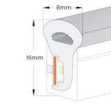 Cool White Neon Flex DC 12V IP65 Waterproof 8x16mm 120 LEDs/M Full Kit - UK LED Lights