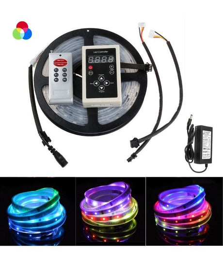 Digital Pixel RGB LED Strip 12V WS2811 Addressable 60LED/M 5 Metre IP65 5 Metre Kit - UK LED Lights