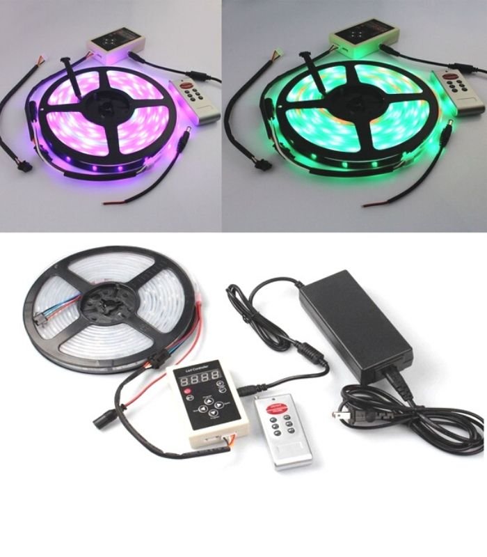 Digital Pixel RGB LED Strip 12V WS2811 Addressable 60LED/M 5 Metre IP65 5 Metre Kit - UK LED Lights