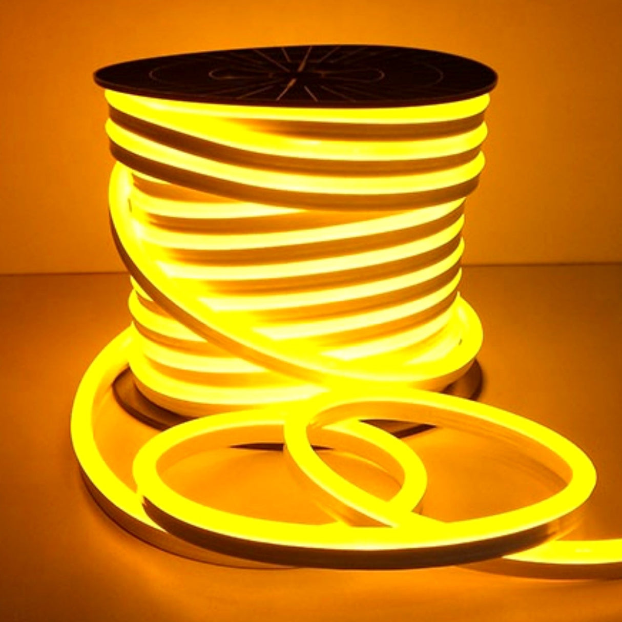 Golden Neon Flex 220V 240V 8x16mm 120LEDs/m IP65 Waterproof with UK Plug - UK LED Lights