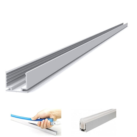 LED Neon Flex 14x25mm Aluminium Channel Mounting Track 1 Metre - UK LED Lights