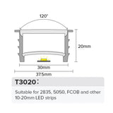 LED Neon Flex & LED Strip Silicone Cover Body Flexible Bendable 30x20mm - UK LED Lights