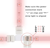 LED Strip Accessories 5pcs L Shape PCB RGB Connectors 4 pin 10mm - UK LED Lights