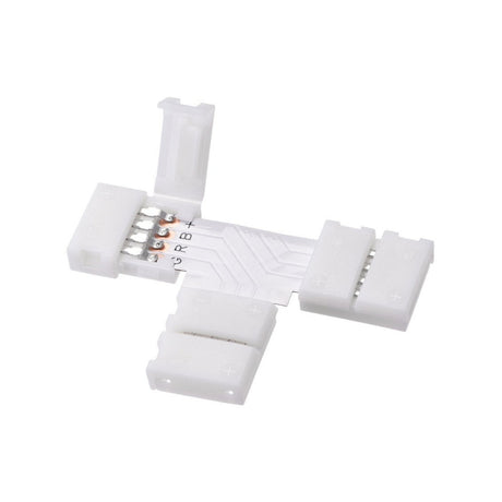 LED Strip Accessories 5pcs T - Shape PCB RGB Connectors 4 pin 10mm - UK LED Lights