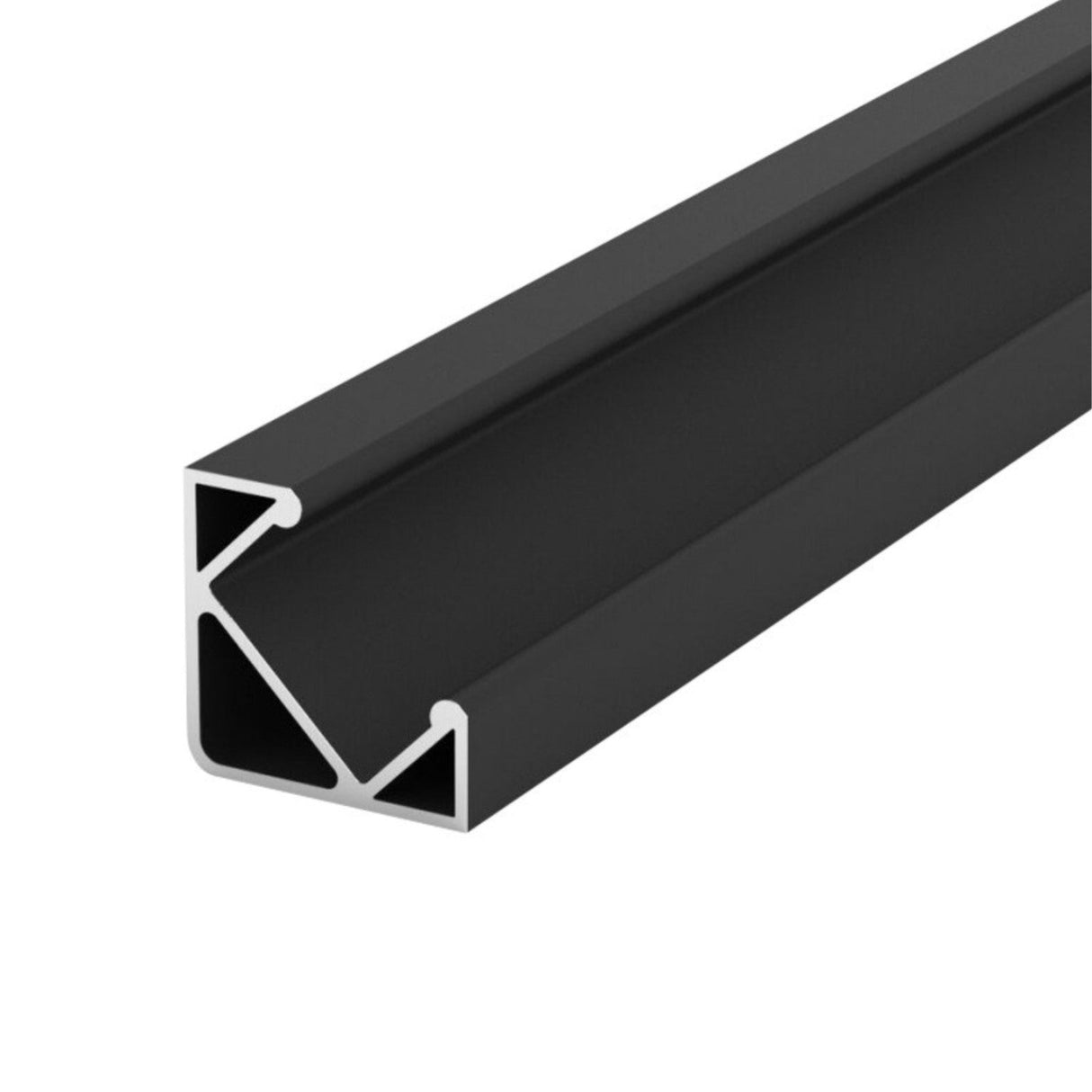 LED Strip Aluminium Corner Profile Black Milky Cover Channel 19x19mm - UK LED Lights