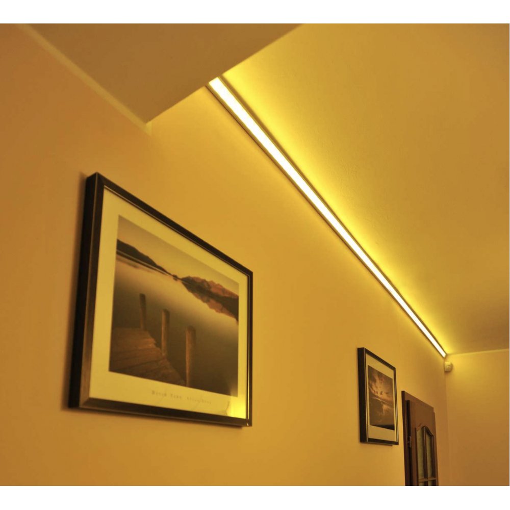 LED Strip Aluminium Corner Profile Milky Cover Cabinet LED Corner Profile 16x16mm - UK LED Lights