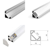 LED Strip Aluminium Corner Profile Milky Cover Cabinet LED Corner Profile 19x19mm - UK LED Lights