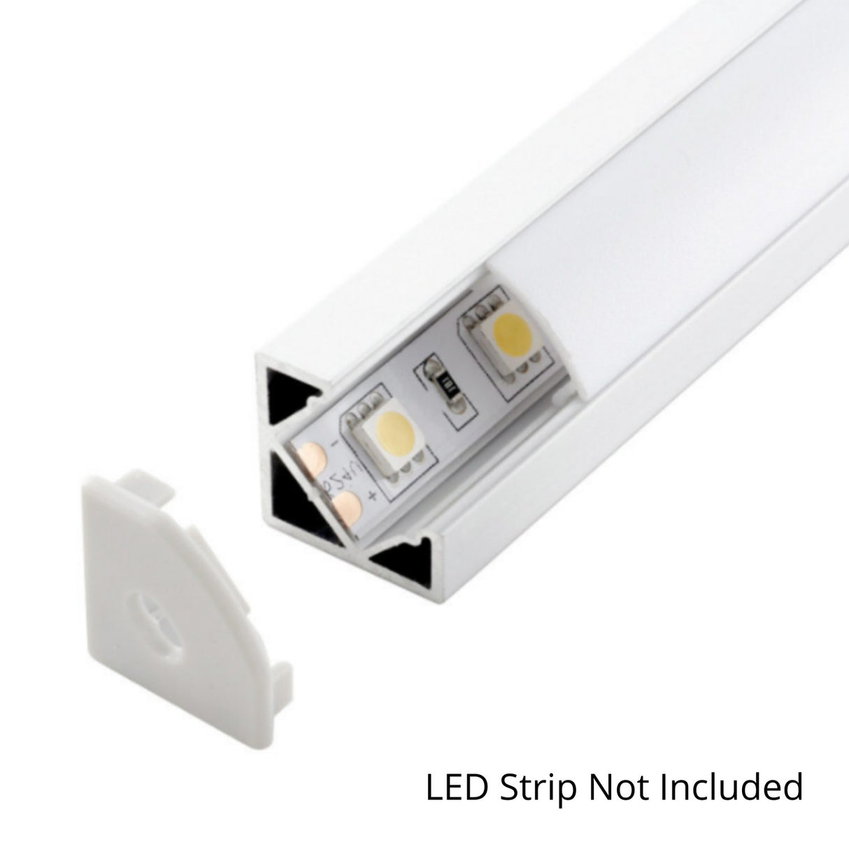 LED Strip Aluminium Corner Profile Milky Cover Cabinet LED Corner Profile 19x19mm - UK LED Lights