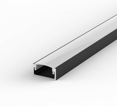 LED Strip Aluminium Profile Channel Milky Cover Cabinet Aluminium Black - UK LED Lights