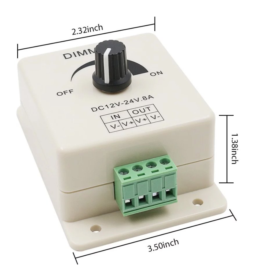 LED Strip & Neon Flex Dimmer Switch DC 12V 24V 8A Adjustable Brightness Single Colour - UK LED Lights