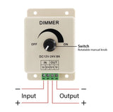 LED Strip & Neon Flex Dimmer Switch DC 12V 24V 8A Adjustable Brightness Single Colour - UK LED Lights