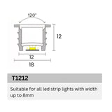 LED Strip Silicone Neon Flex Profile Cover Body Flexible Bendable 12x12mm - UK LED Lights