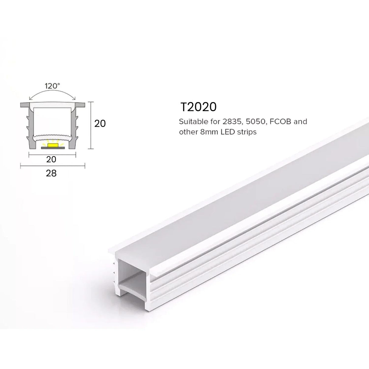 LED Strip Silicone Neon Flex Profile Cover Body Flexible Bendable 20x20mm - UK LED Lights