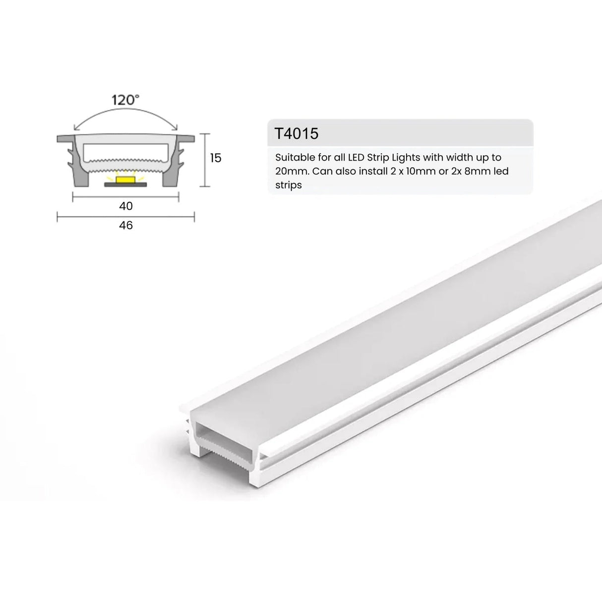 LED Strip Silicone Neon Flex Profile Cover Body Flexible Bendable 40x15mm - UK LED Lights