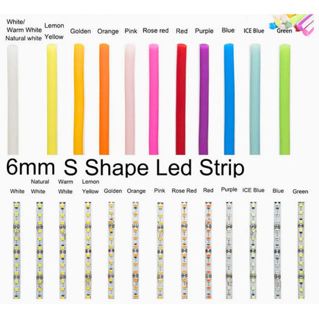 Led Strips 12V SMD2835 S Shape Bendable 120 Leds/m 6mm 5 Metre - UK LED Lights