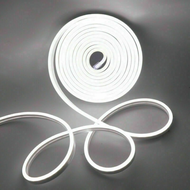 Mini Cool White Neon Flex 12V 6x12mm 120LEDs/m IP65 Waterproof 2.5cm Cut Kit - UK LED Lights