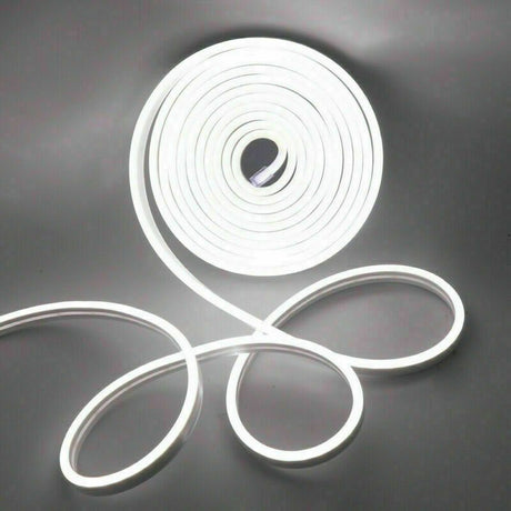 Mini Cool White Neon Flex 12V 6x12mm 120LEDs/m IP65 Waterproof 2.5cm Cut Kit - UK LED Lights