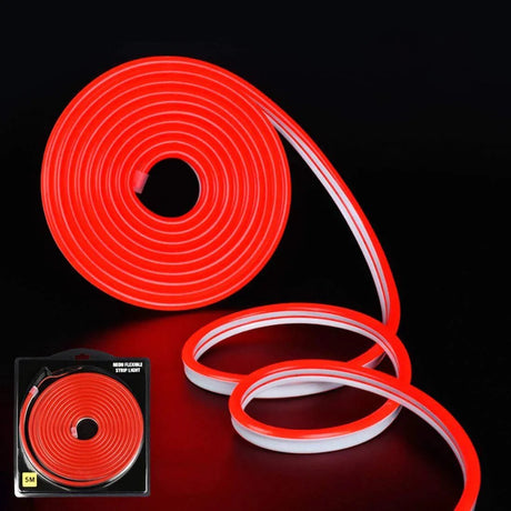 Mini Red LED Neon Flex 12V 6x12mm 120LED/m IP65 Waterproof 1cm Cut - UK LED Lights