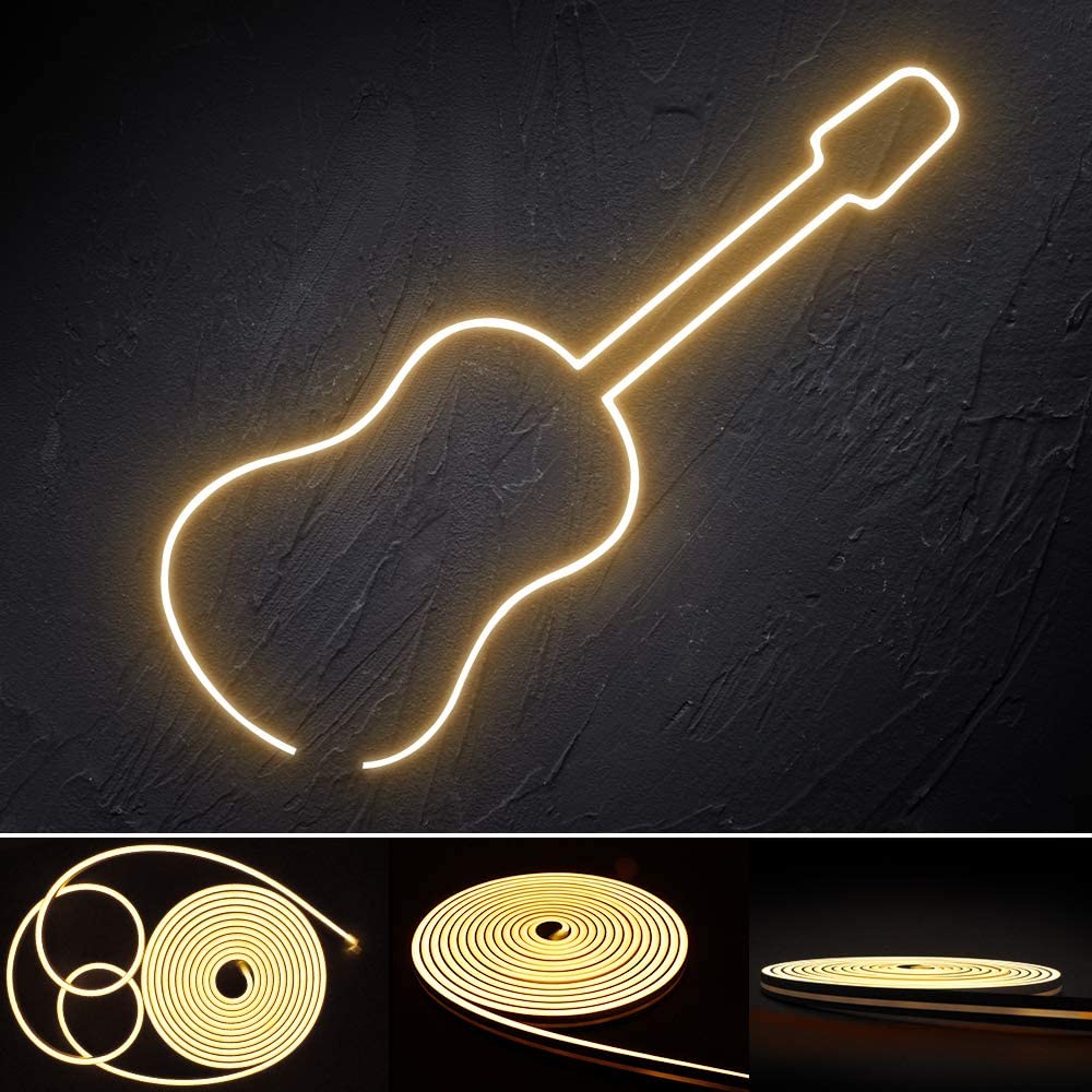 Mini Warm White Neon Flex 12V 6x12mm 120LEDs/m IP65 50 Metre Roll - UK LED Lights