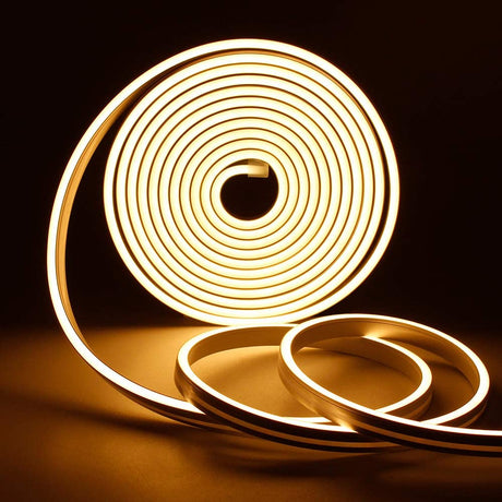 Mini Warm White Neon Flex 12V 6x12mm 120LEDs/m IP65 50 Metre Roll - UK LED Lights