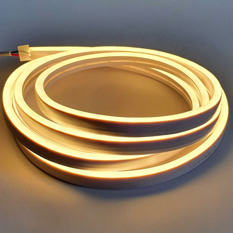 Mini Warm White Neon Flex 12V 6x12mm 120LEDs/m IP65 50 Metre Roll - UK LED Lights