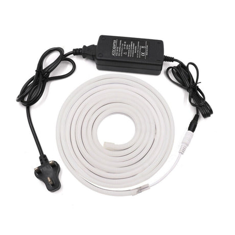 Mini Warm White Neon Flex 3000K 12V 6x12mm 120LEDs/m IP65 Waterproof 2.5cm Cut Kit - UK LED Lights