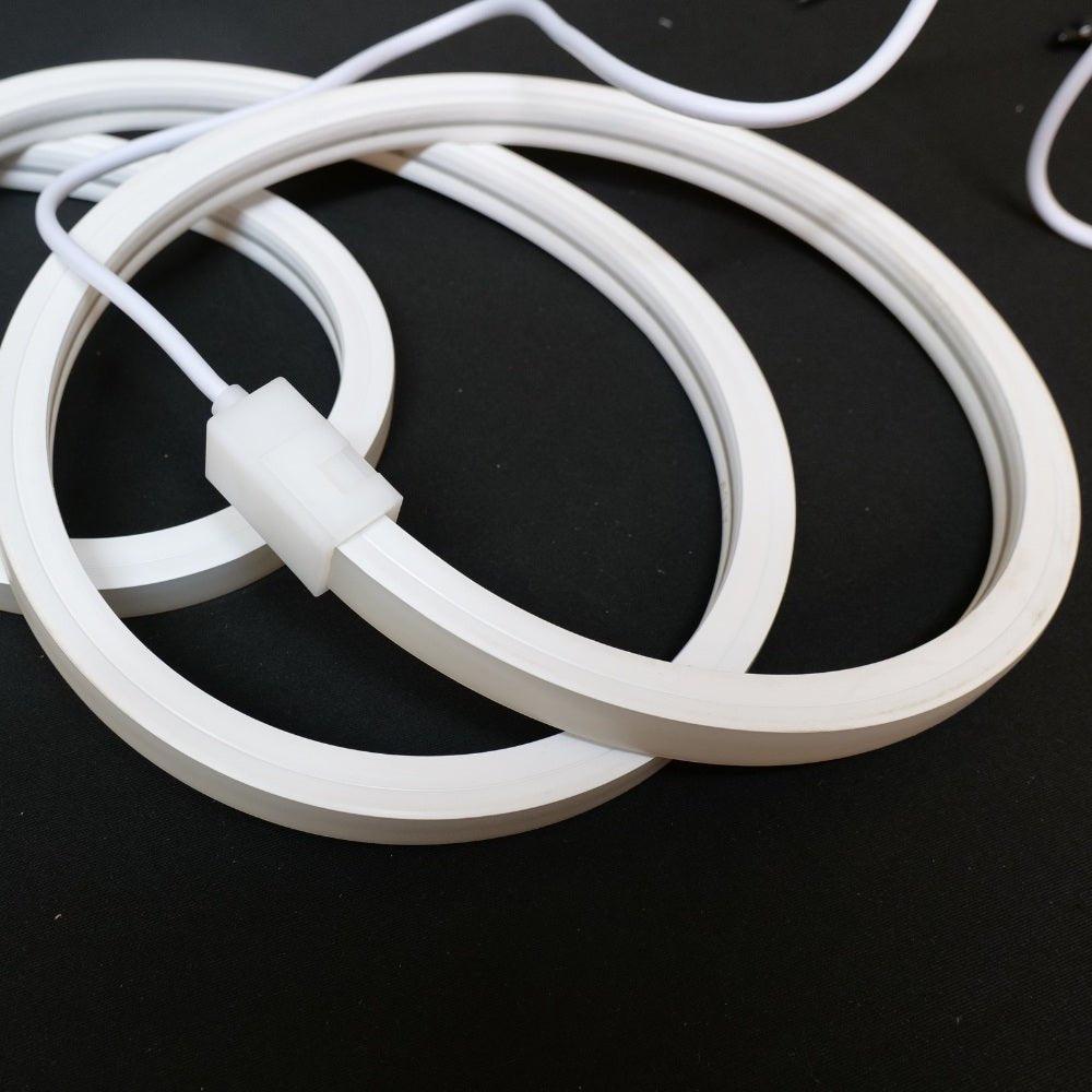 Natural White Neon Flex 4000K 16x16mm 220V 240V Top Bend IP65 10cm Cut with UK Plug - UK LED Lights