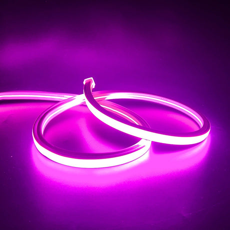 Pink LED Neon Flex 220V 240V Flat Shape Top Bending 20cm Cutting IP65 with UK Plug - UK LED Lights